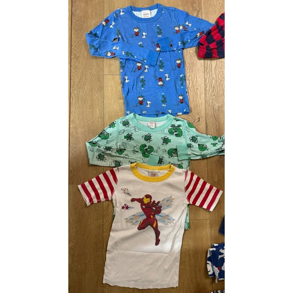 Hanna Andersson Pajamas Kids Size 10 Multicolor Peanuts Marvel Holiday 8pc Lot